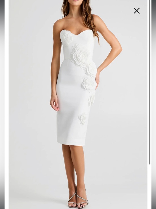 Helsi Dresses & Skirts - helsi kaia white 3d floral applique strapless midi bridal dress size small NEW